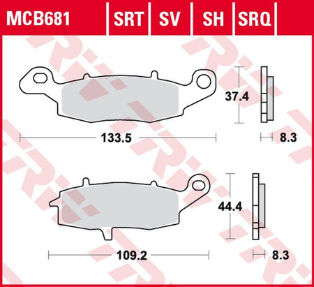 Klocki hamulcowe kh231 sinter road/track kawasaki zr-7 '99-'04, vn 800 drifter '99-'03, vn 1500 driffter/classic '99-'04, suzuki gsf 600/650