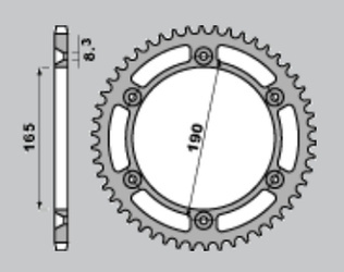 Zębatka aluminowa kolor czarny 896 51 ktm 125 mx '90, 250 mx '83-'87, 500 mx '85-87, 350 enduro '84-'87, 600 lc4 mx '89 (jtr896.51) (łańc. 520)