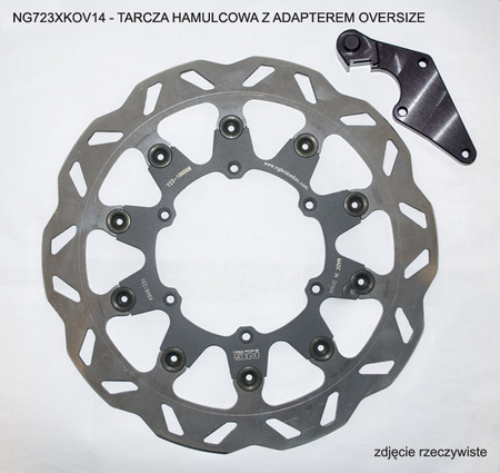 TARCZA HAMULCOWA PRZÓD Z ADAPTEREM OVERSIZE (320X118X5) YAMAHA Y450 '08-'15' (NG723XK14)