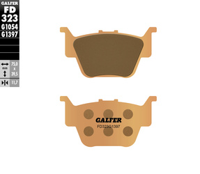 Klocki hamulcowe kh373 spiek metaliczny (złote) atv tył honda trx 420 '09- ,trx 450r '04-'05, trx 680 rincon '03-