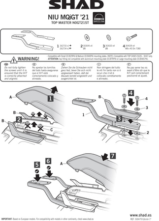 Stelaż kufra tylnego Shad do NIU MQIGT Electrica (2021 - )