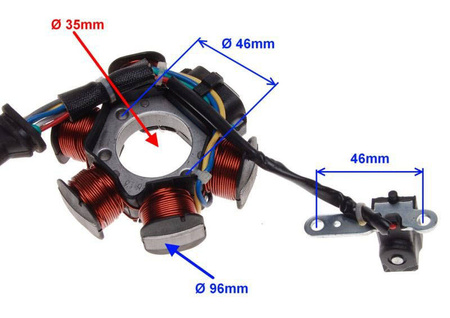Stator iskrownik 6 cewek 8 przewodów