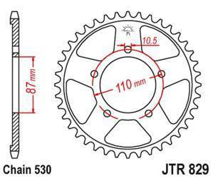 Zębatka tylna 824 45 suzuki gsx 600f '92-97, gsx 750f '99-06, gsxr 750 '88-90 (82445jt) (łańc. 530) kolor czarny
