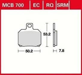 KLOCKI HAMULCOWE MOTOCYKLOWE TRW MCB700RQ