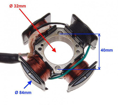 Stator iskrownik 4 cewki 7 przewodów