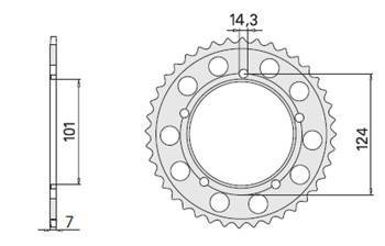 Zębatka tylna 4508 37 (2104-37) ktm 1190 rc8 '08-'13 , ktm lc8 950/990/1190