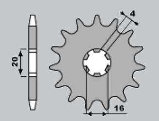 Zębatka przednia 560 14 kawasaki kx65/80/85 (560-14) (jtf546.14)