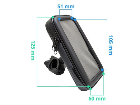 UCHWYT GPS MOTOCYKLOWY NA KIEROWNICĘ 60X125 MM ROZM. S