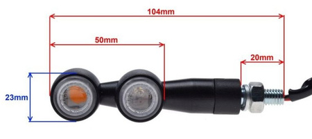 KIERUNKOWSKAZY LED MOTOCYKL ZE ŚWIATŁEM STOP E8