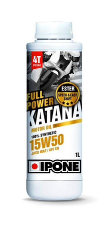 Ipone full power katana 15w50 olej silnikowy 100% syntetyk 1l (ester, ma2) (akc) (15)