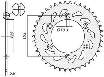 Zębatka tylna 288 48 honda xr 250r '90-'95, xr 600r '91-'00 (jtr301.48) (łańc. 520) (28848jt)