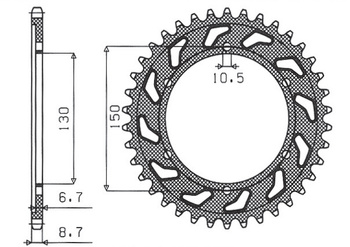 Zębatka tylna 860 38 yamaha x1200/1300 95-01 (jtr859.38) (łańc. 530) (86038jt)