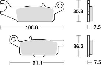 Klocki hamulcowe kh443 sinter offroad yamaha raptor yfm 250 08-20, grizzly yfm 550 09-20, grizzly yfm 700 07-20, prawy przód
