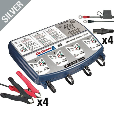 Ładowarka akumulatorów optimate 3 12v 0.8a 3-40ah, agm / gel / std, sae ( na 4 akumulatory ) (el)
