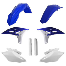 KOMPLET PLASTIKÓW (FULL KIT) YAMAHA WR 450F '12-'15 W ZESTAWIE OSŁONY AMORTYZARORÓW (8398200001) KOLOR NIEBIESKO BIAŁY OEM