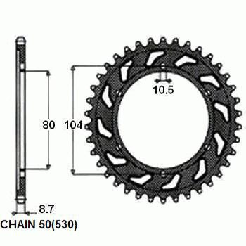 Zebatka napedzana stalowa sunstar sunr1-5353-42