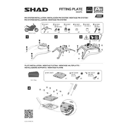 Mocowanie torby Shad pin system do BMW