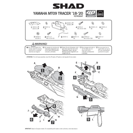 Stelaż do kufrów bocznych Shad 4P Terra do Yamaha Tracer 900 / GT