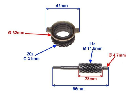 Napęd licznika wkład skuter 4T Hamulce bębnowy