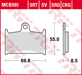 Klocki hamulcowe kh236 sinter road/track suzuki gsx-r 400 '90-'95, gsx-r 750 '88-'93, gsx-r 1000 '89-'92,triumph daytona/speed triple/sprint