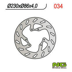 Tarcza hamulcowa przód yamaha yz 125 '86-'87, yz 490 '85-'87, dt 200 '87, (230x86x4mm) (6x6,5mm)