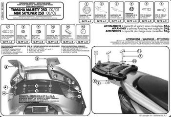 Stelaż Kufra Centralnego Yamaha Majesty 250 (00-07) ( Z Płytą Monolock )