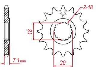 Zębatka przednia 432 14 suzuki rm 125 '92-'11, rmz 250 '10-'12 (+1) (jtf427.14)