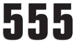 Numery startowe 16cm x 7,5cm proste, kolor czarny nr5 (3szt.)