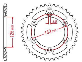 Zębatka tylna aluminiowa kolor czarny 289 53 honda cr/crf '83-'22, beta rr '13-'22 kolor czarny (jtr210.53)