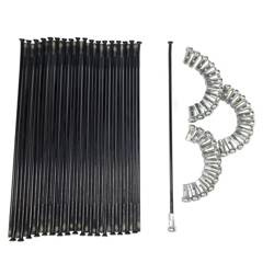 komplet szprych husqvarna cr/wr/te/tc do 2014 przód 21' (36szt.) szprychowanie włoskie, czarny oksydowany, nyple ergal srebne !!!