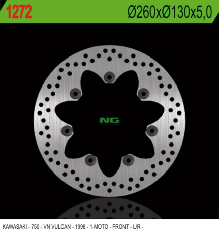 Tarcza hamulcowa przód kawasaki vn750 vulcan (260x130x5mm) 7 otworów śr.10,5