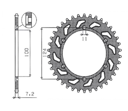 Zębatka tylna 4366 43 ducati 944 st2 '97-'03, 992 st3 '04-'07 (jtr745.43) (łańc.525) (436643jt)