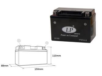 Landport akumulator ytz14-s 12v 12ah 150x86x110 (gtz14s) bezobsługowy - zalany (4)
