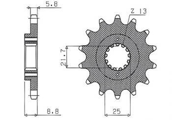 Zębatka przednia 525 17 kawasaki er5 '97-'06 (jtf512.17) (łańc. 520) (52517jt)