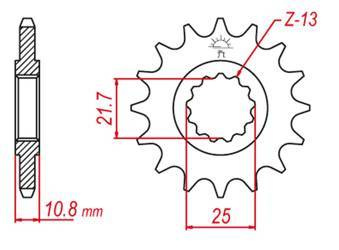 Zębatka przednia 2142 14 yamaha yzf r6 '06-'20 (-2) (jtf1586.14)