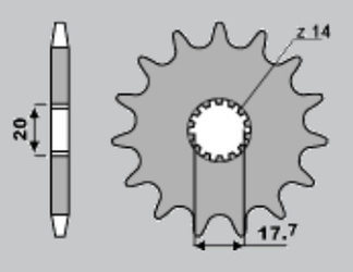 Zębatka przednia 577 13 yamaha yz 85 '02-'15 (jtf558.13)* (łańc. 428)