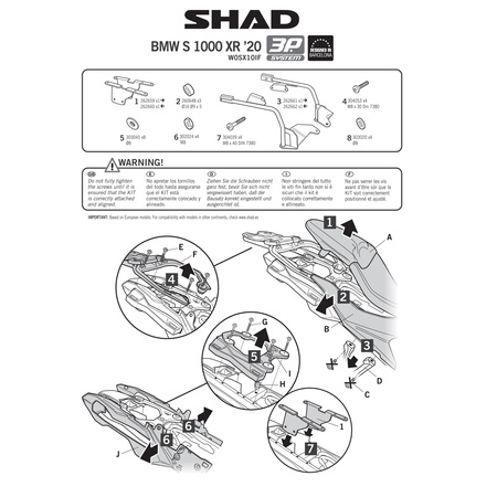 Stelaż do kufrów bocznych Shad 3P do BMW S1000RX (15-17)