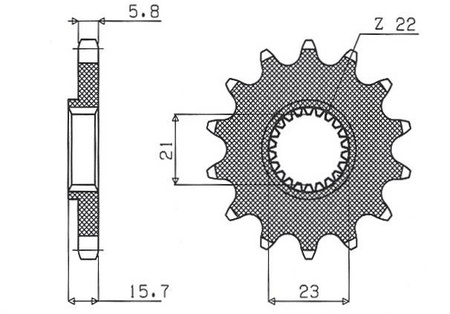 Zębatka przednia 441 15 yamaha xt 600 '87-'90, xt 600e '97-'03, xtz 660 '91-'98, tt 600 '93-'02 (jtf1577.15) (łańc. 520) (44115jt)