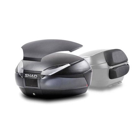 Kufer centralny motocyklowy Shad SH48 titanium oparcie