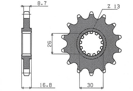 Zębatka przednia 347 16 honda cbr 1000rr '04-'16, cbf 1000, cbr 900/929/954 (jtf333.16) (łańc. 530) (34716jt)