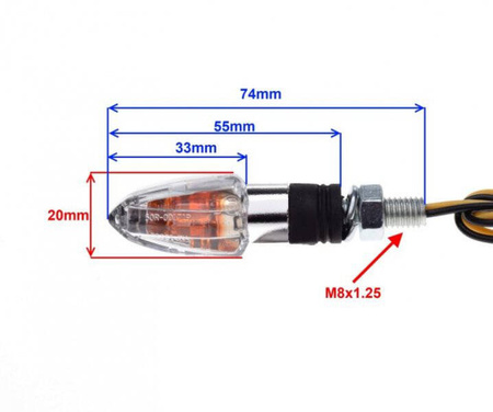 Kierunkowskaz do motocykla chrom żarówka 12V E11