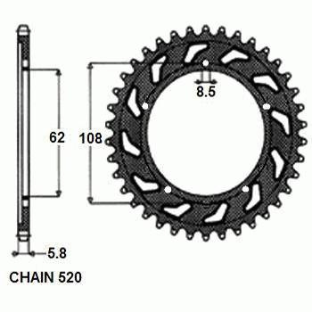 Zebatka napedzana stalowa sunstar sunr1-3100-40