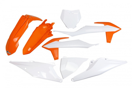Komplet plastików ktm sx 125/150/250 '19-'22, sxf (sx-f) 250/350/450 '19-'22 kolor oem 21 (biały/pomarańczowy)