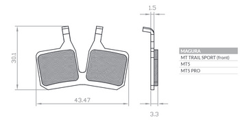 Klocki hamulcowe rowerowe organic mtb / szosa półmetaliczne