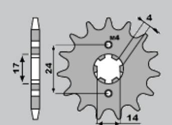 Zębatka przednia 2153 14 aprilia rs/rx 50 '06-'09