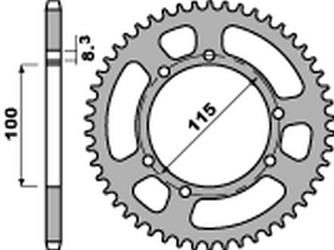 Zębatka tylna 4502 60 c45 husqvarna ch 125 sm '05, fantic 125 '05-'11 (łańc. 428) (jtr-brak)