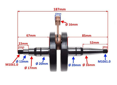Wał korbowy do motorowerów Simson S51 Sr50