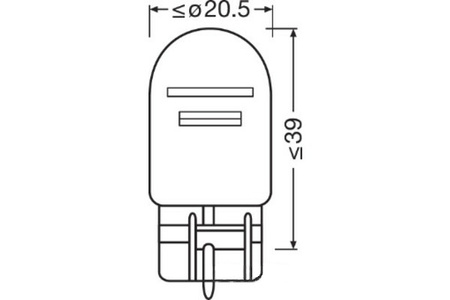 Żarówka tylnej lampy bezcokołowa dwuwłóknowa 21/5w 12v w3x16q