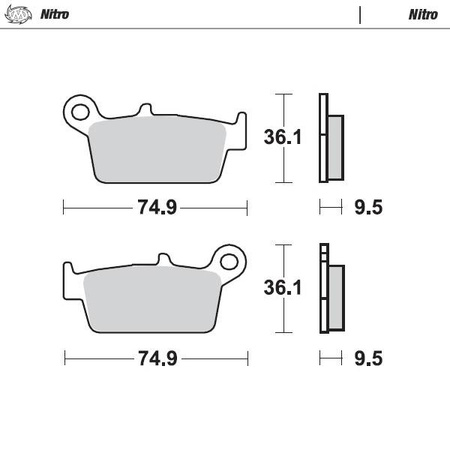 Klocki hamulcowe kh131 sinter metal enduro: 21 (nitro) honda: tył cr80/85, cr125/250/500 <2001, xr250/400/600/650, kawasaki: tył kx125/250