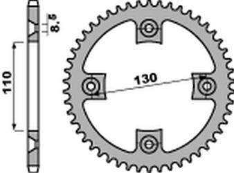 Zębatka tylna 4306 50 c45 honda cr 80/85 '85-'07 (jtr215.50) (łańc. 420) (std.+1)